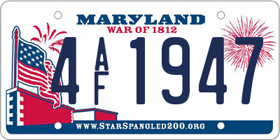 MD license plate 4AF1947