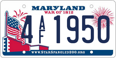 MD license plate 4AF1950