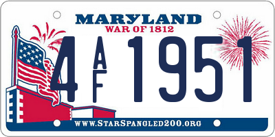 MD license plate 4AF1951