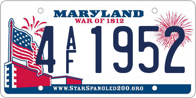 MD license plate 4AF1952