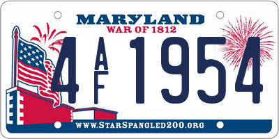 MD license plate 4AF1954