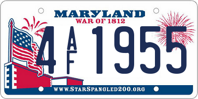 MD license plate 4AF1955