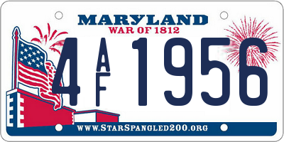 MD license plate 4AF1956