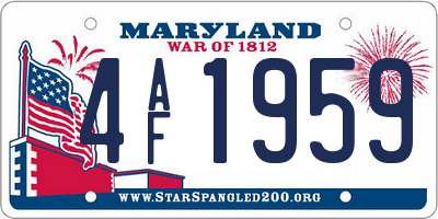 MD license plate 4AF1959