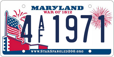 MD license plate 4AF1971