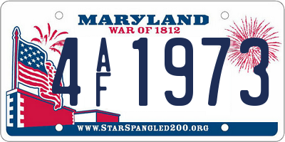 MD license plate 4AF1973