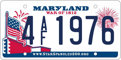 MD license plate 4AF1976