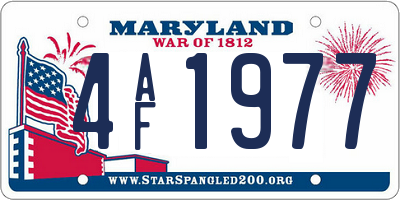 MD license plate 4AF1977