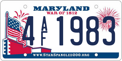 MD license plate 4AF1983