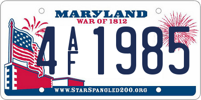 MD license plate 4AF1985