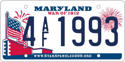 MD license plate 4AF1993