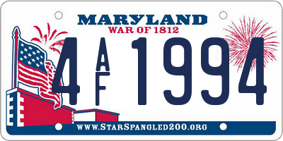 MD license plate 4AF1994