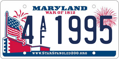 MD license plate 4AF1995