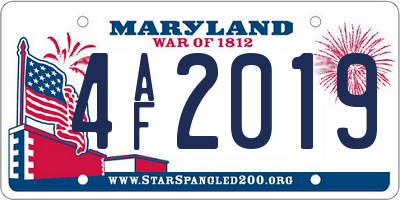 MD license plate 4AF2019