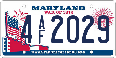 MD license plate 4AF2029