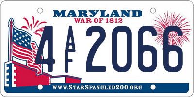 MD license plate 4AF2066