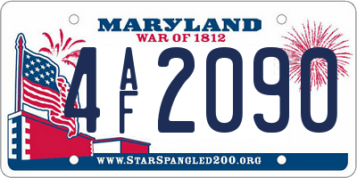 MD license plate 4AF2090