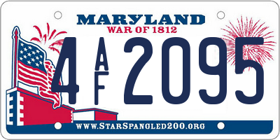 MD license plate 4AF2095
