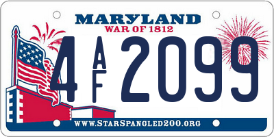 MD license plate 4AF2099