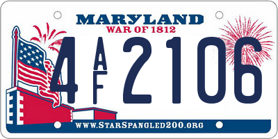 MD license plate 4AF2106