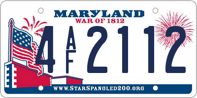 MD license plate 4AF2112