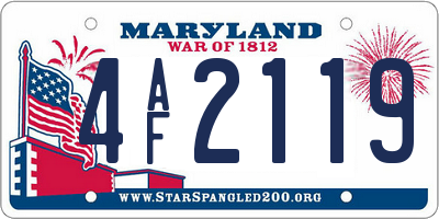 MD license plate 4AF2119