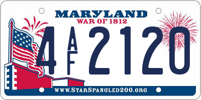 MD license plate 4AF2120