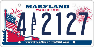 MD license plate 4AF2127
