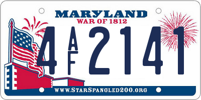 MD license plate 4AF2141
