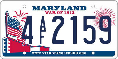 MD license plate 4AF2159