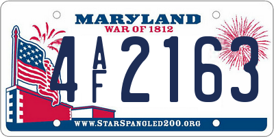 MD license plate 4AF2163