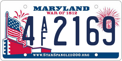 MD license plate 4AF2169
