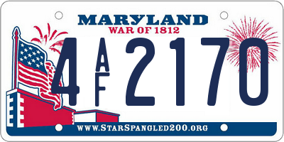 MD license plate 4AF2170