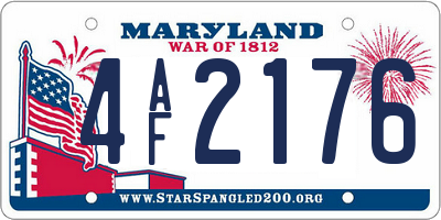 MD license plate 4AF2176