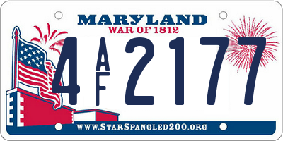 MD license plate 4AF2177