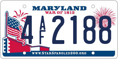 MD license plate 4AF2188