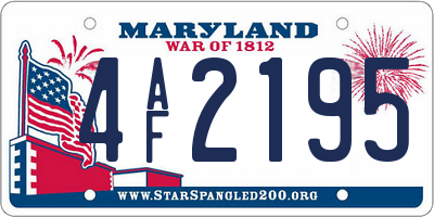 MD license plate 4AF2195