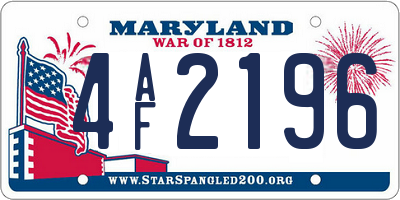 MD license plate 4AF2196
