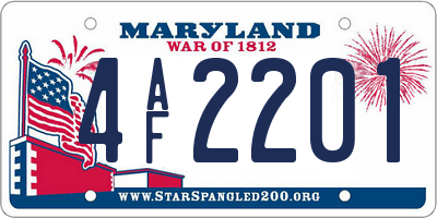 MD license plate 4AF2201