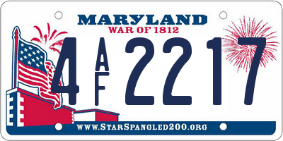 MD license plate 4AF2217