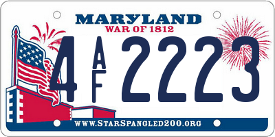 MD license plate 4AF2223