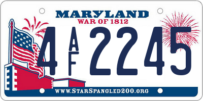 MD license plate 4AF2245