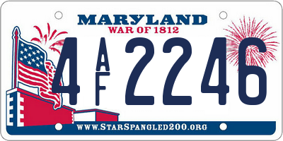 MD license plate 4AF2246