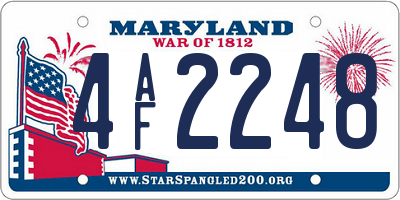 MD license plate 4AF2248