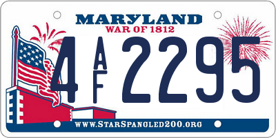 MD license plate 4AF2295