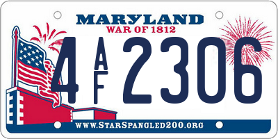 MD license plate 4AF2306