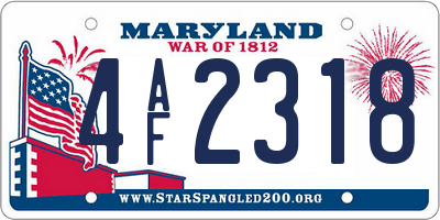 MD license plate 4AF2318
