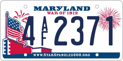MD license plate 4AF2371
