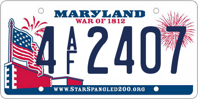 MD license plate 4AF2407