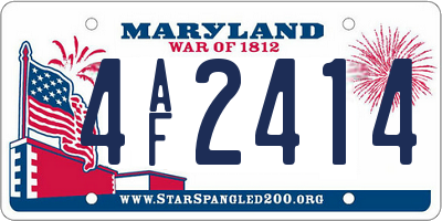 MD license plate 4AF2414
